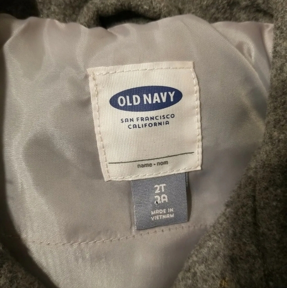 Old Navy Toddler Girls Wool Blend Double Breasted Pleated Back Peacoat. - Picture 7 of 8